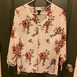 Rue21 sheer flower patterned blouse
